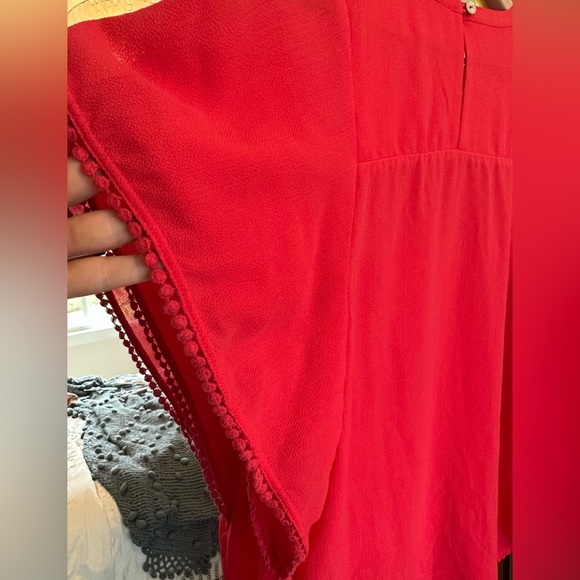 Anthropologie Meadow Rue Anele Blouse Size XS Flutter Short Sleeve Top Lace - Picture 3 of 6